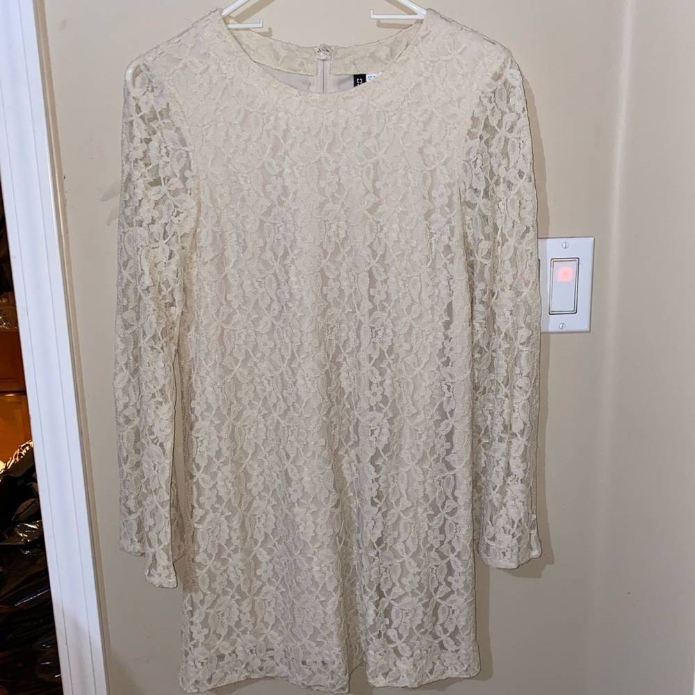 White/ cream long sleeve dress